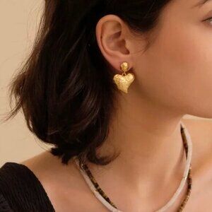 Heart Shaped 18K Gold Plated Earrings